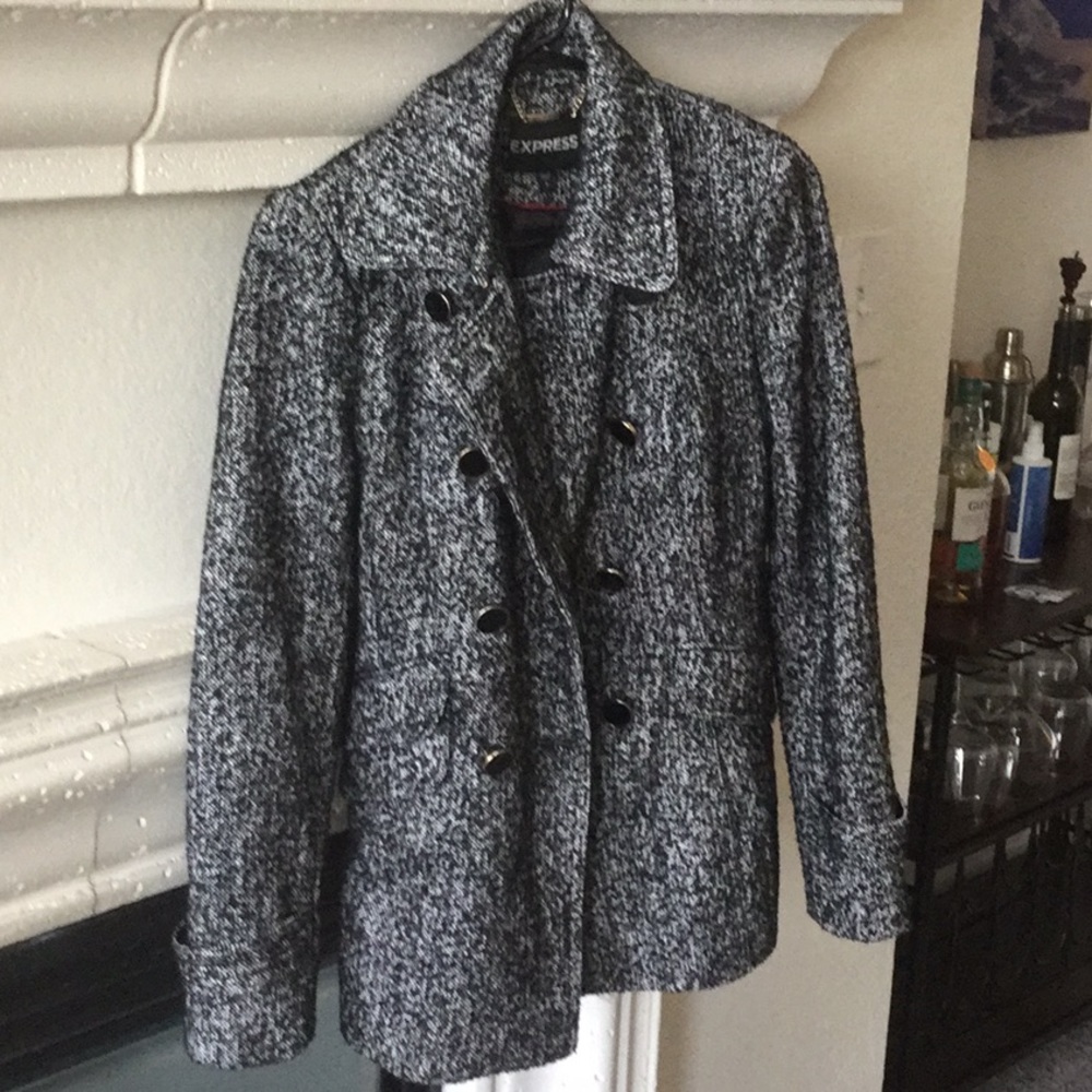 Black/white peacoat in excellent condition!